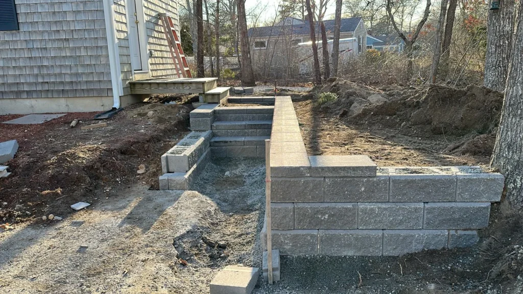 Cape Cod masonry and landscaping project