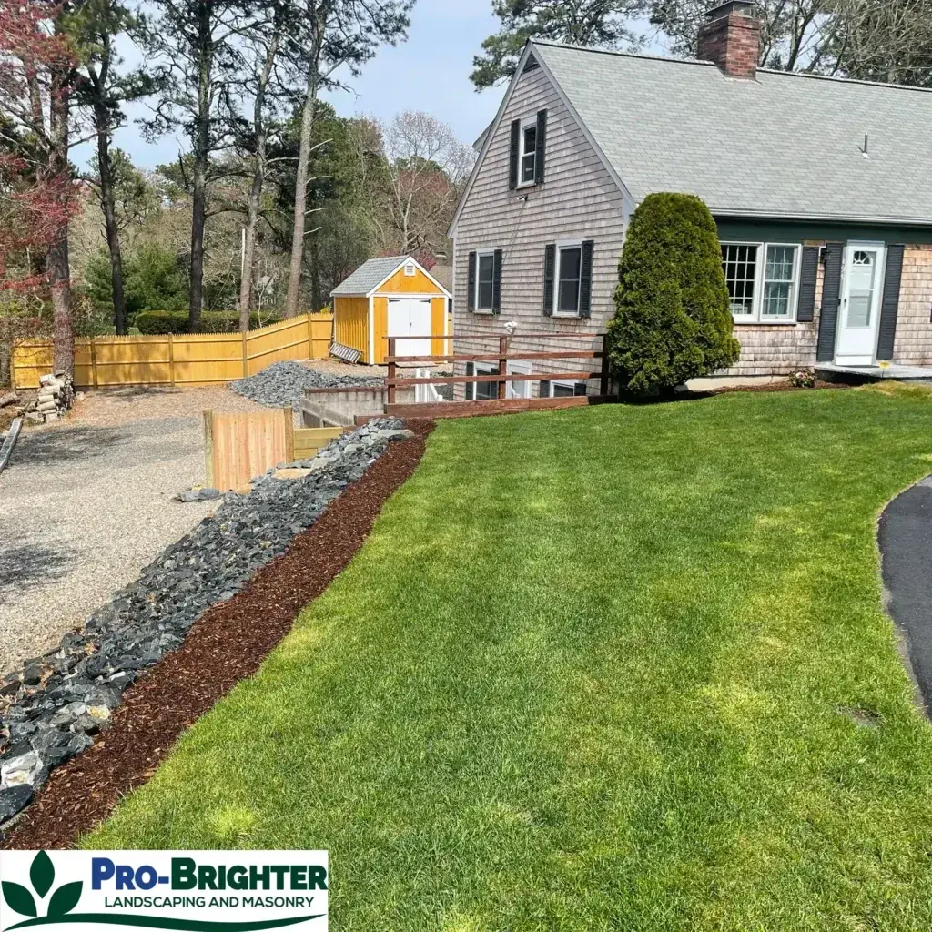 Completed landscaping project on Cape Cod