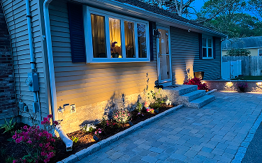 Landscape lighting at a Cape Cod home